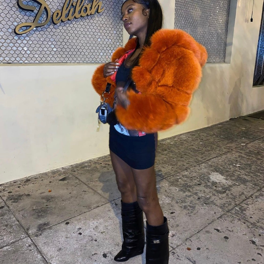 Hooded Cropped Fur Coat (click for more colors)