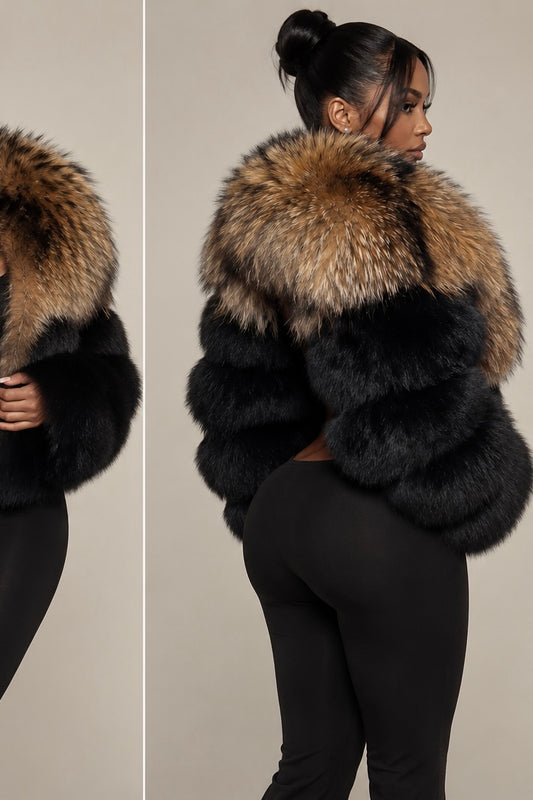 The Vixen cropped fur coat