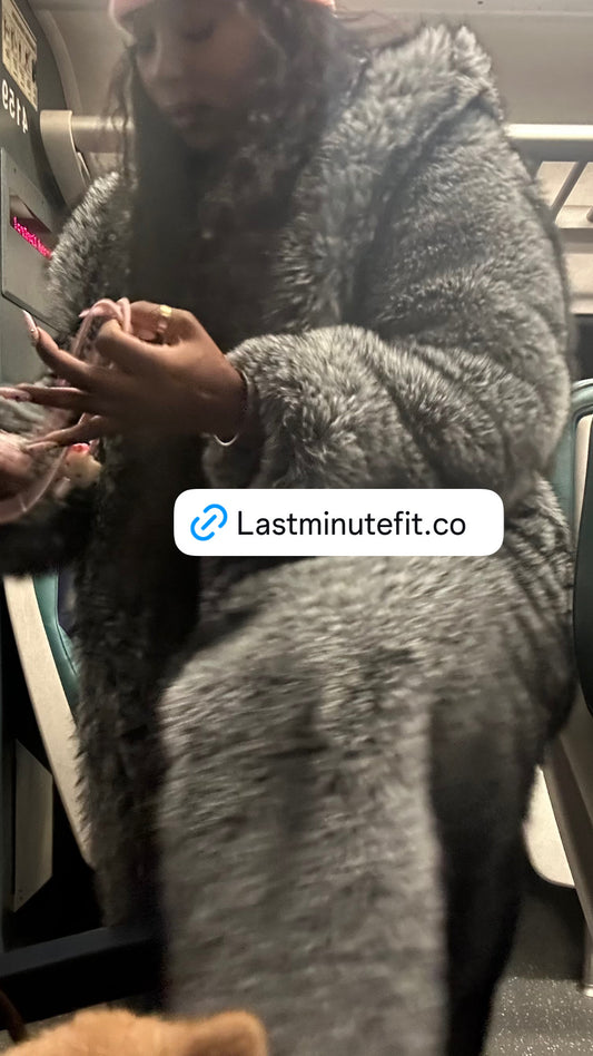 Full length faux fur coat