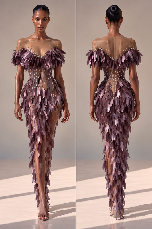 Enchanted plum gown