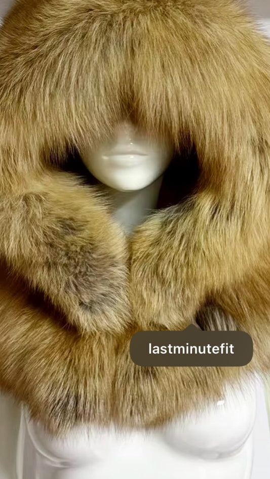 Hooded fur bolero